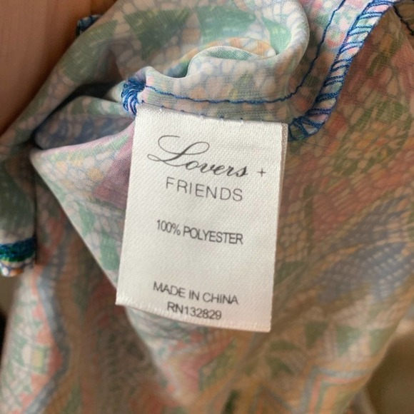 Lovers + Friends Mosaic Dawn Maxi Dress with Slit Multi-Colored Size Small - Picture 4 of 7